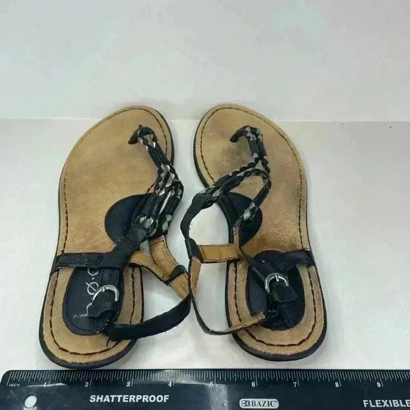 BOC Born of Concept Black/Tan Thong Sandals Summer/Hot/Beach/Pool - Picture 4 of 9